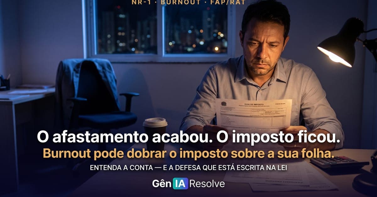 Burnout custa mais que o afastamento: como um CID-F pode dobrar o imposto sobre a sua folha