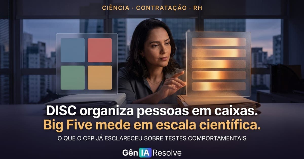 Teste comportamental para contratar: o que a ciência diz sobre DISC — e por que o Big Five vai além