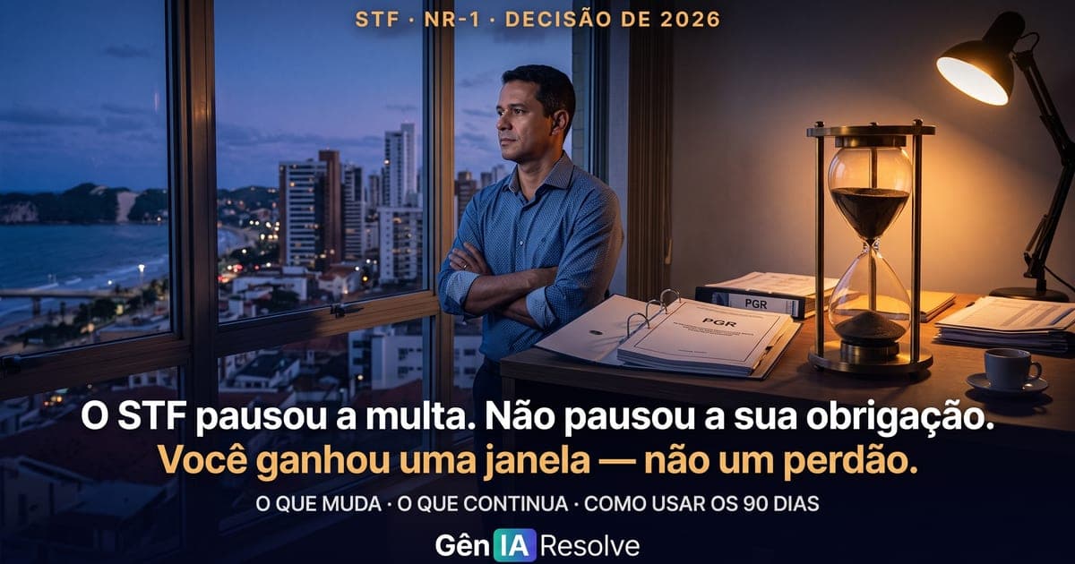 STF suspendeu as multas da NR-1: o que muda para sua empresa — e a armadilha de relaxar agora